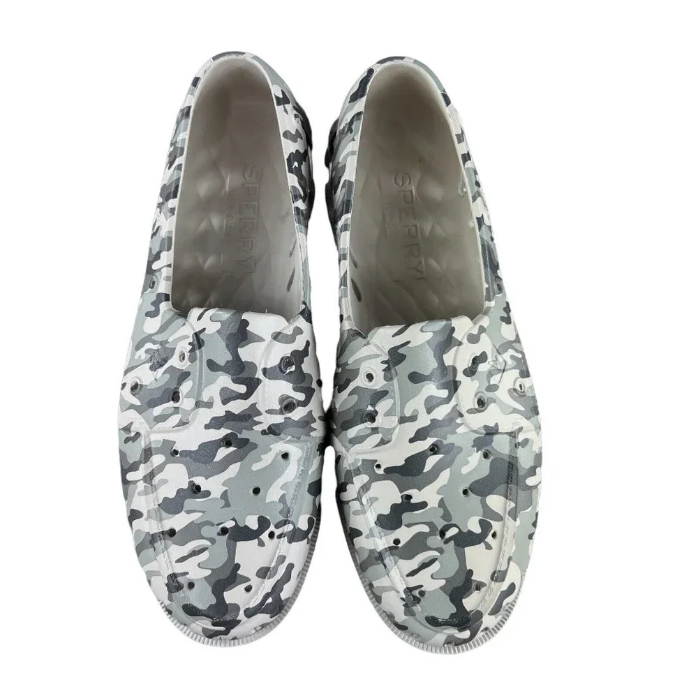 Sperry Men's Authentic Original Grey Camo Float Boat Shoes Sizes 8 - 13